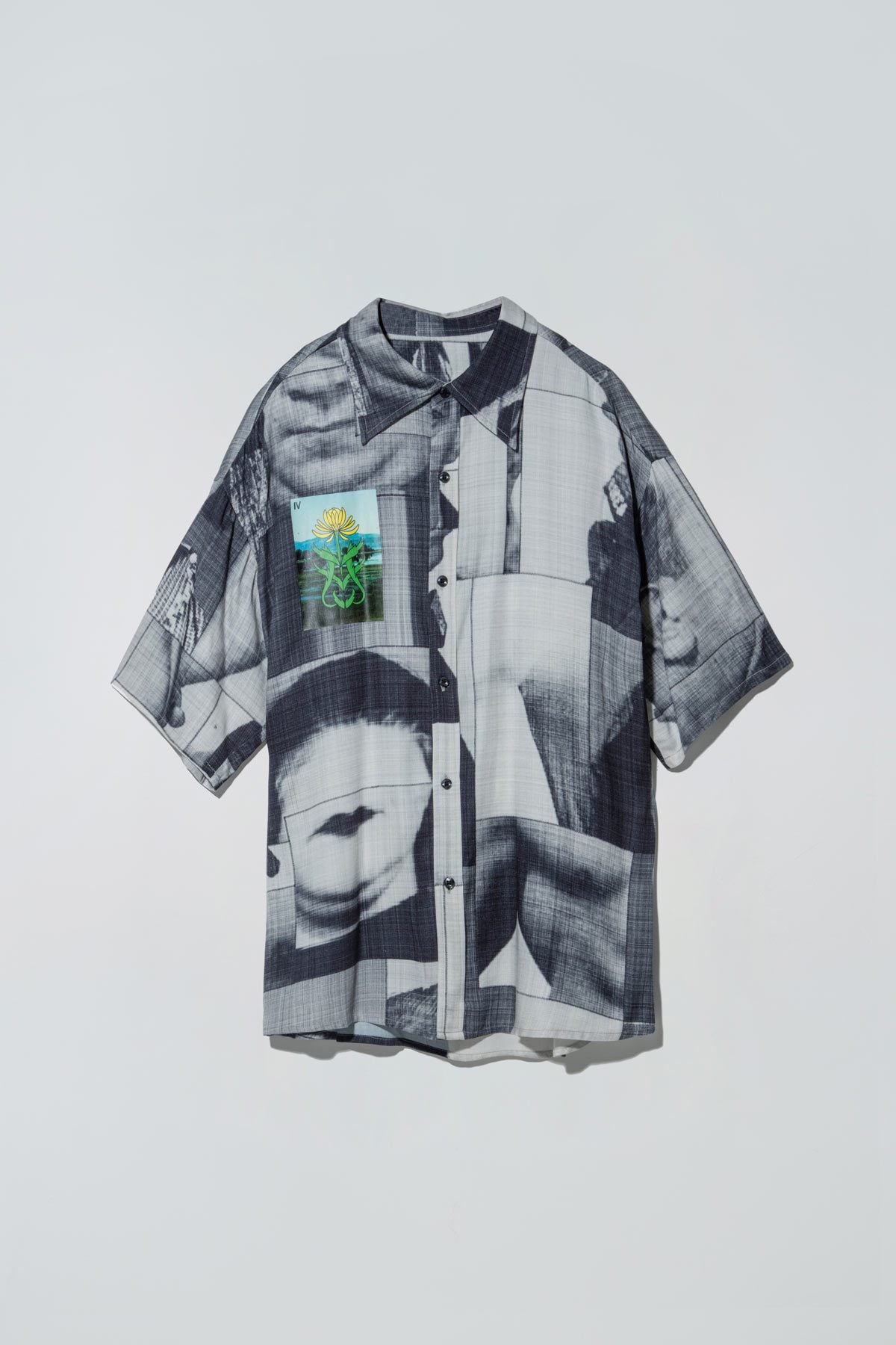 Black List Print Dazed Shirt Grey