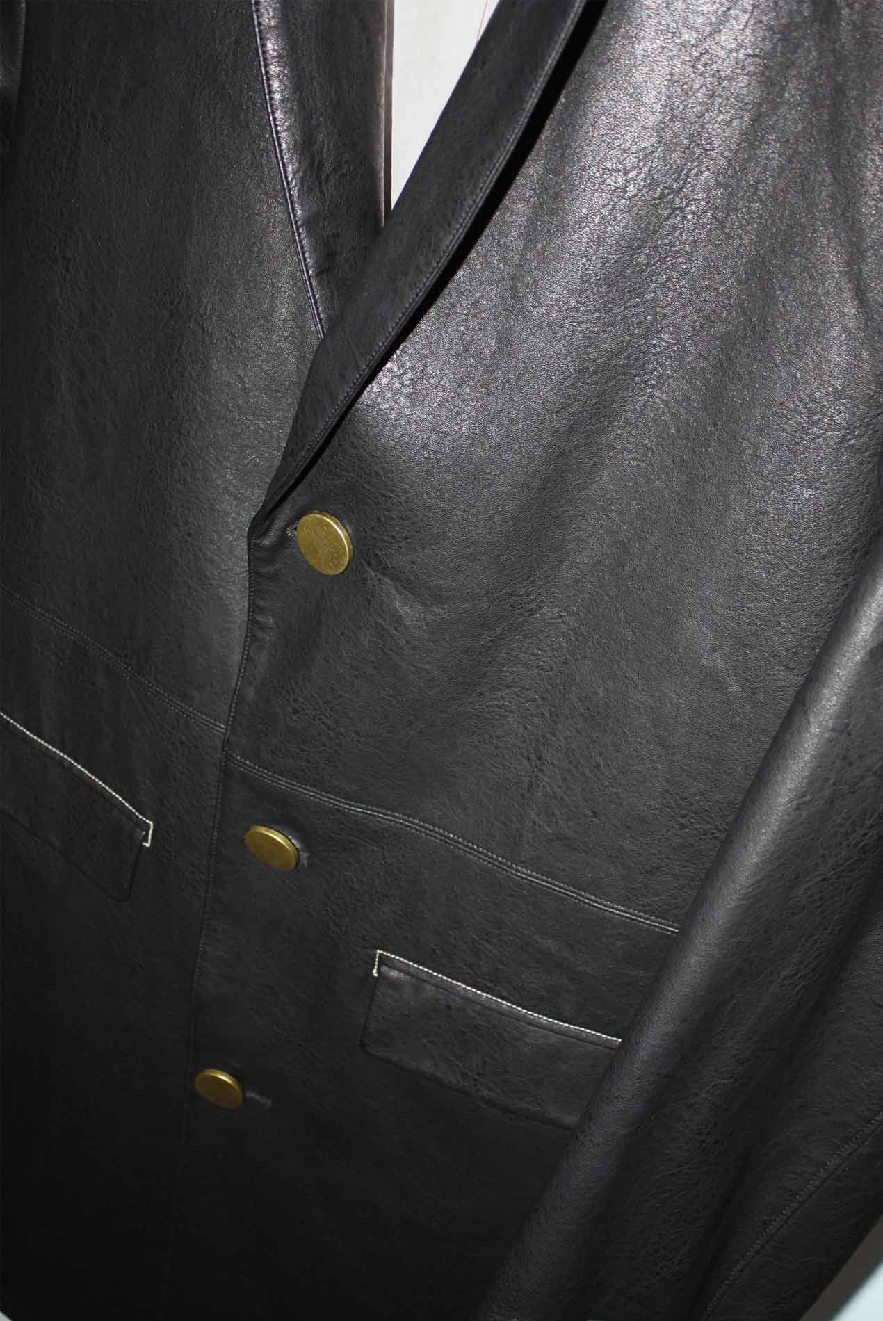 Mule Leather Coat Vintage Black