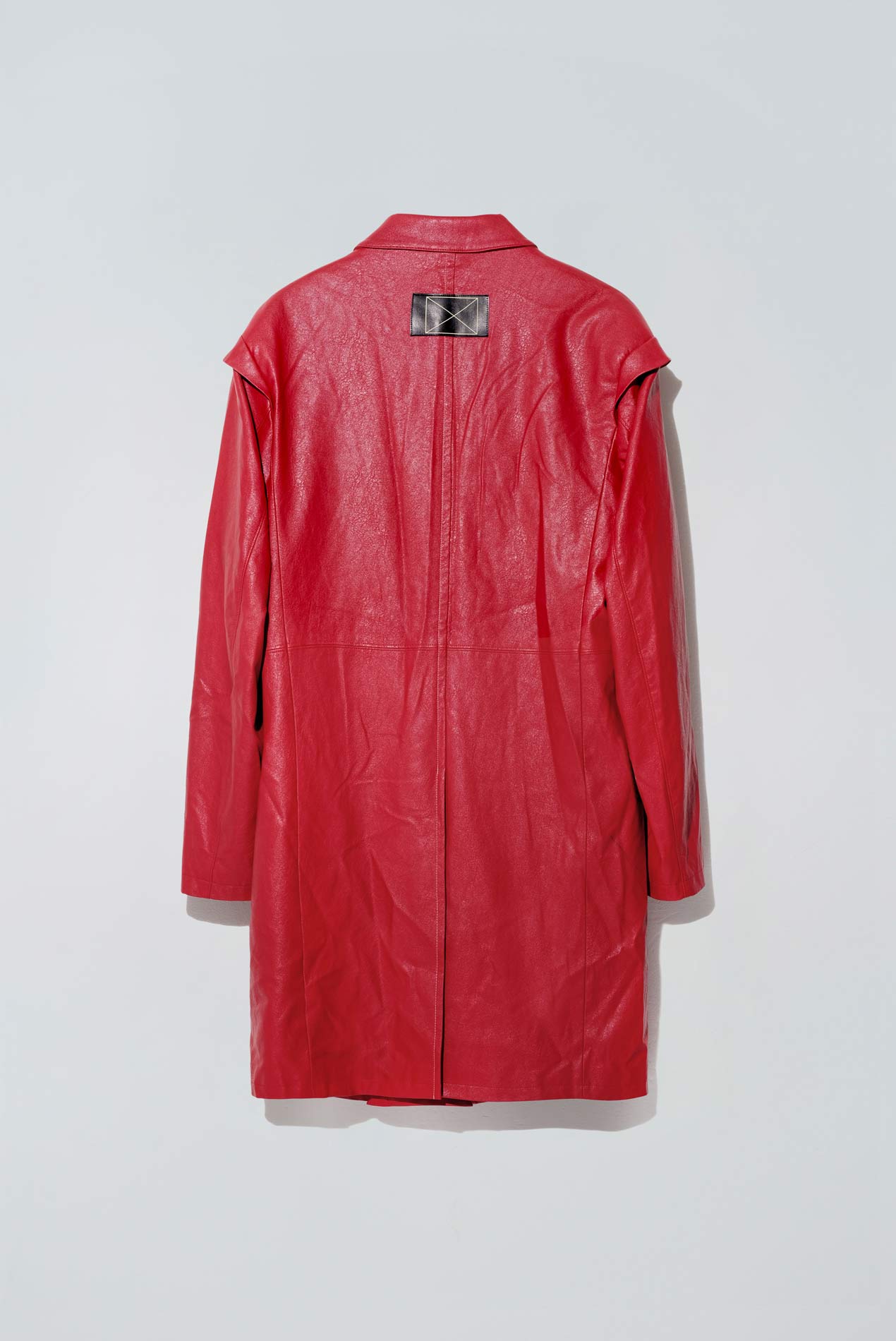 Mule Leather Coat Vintage Red