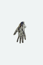 EmojiHands ear stud Waving figure in silver