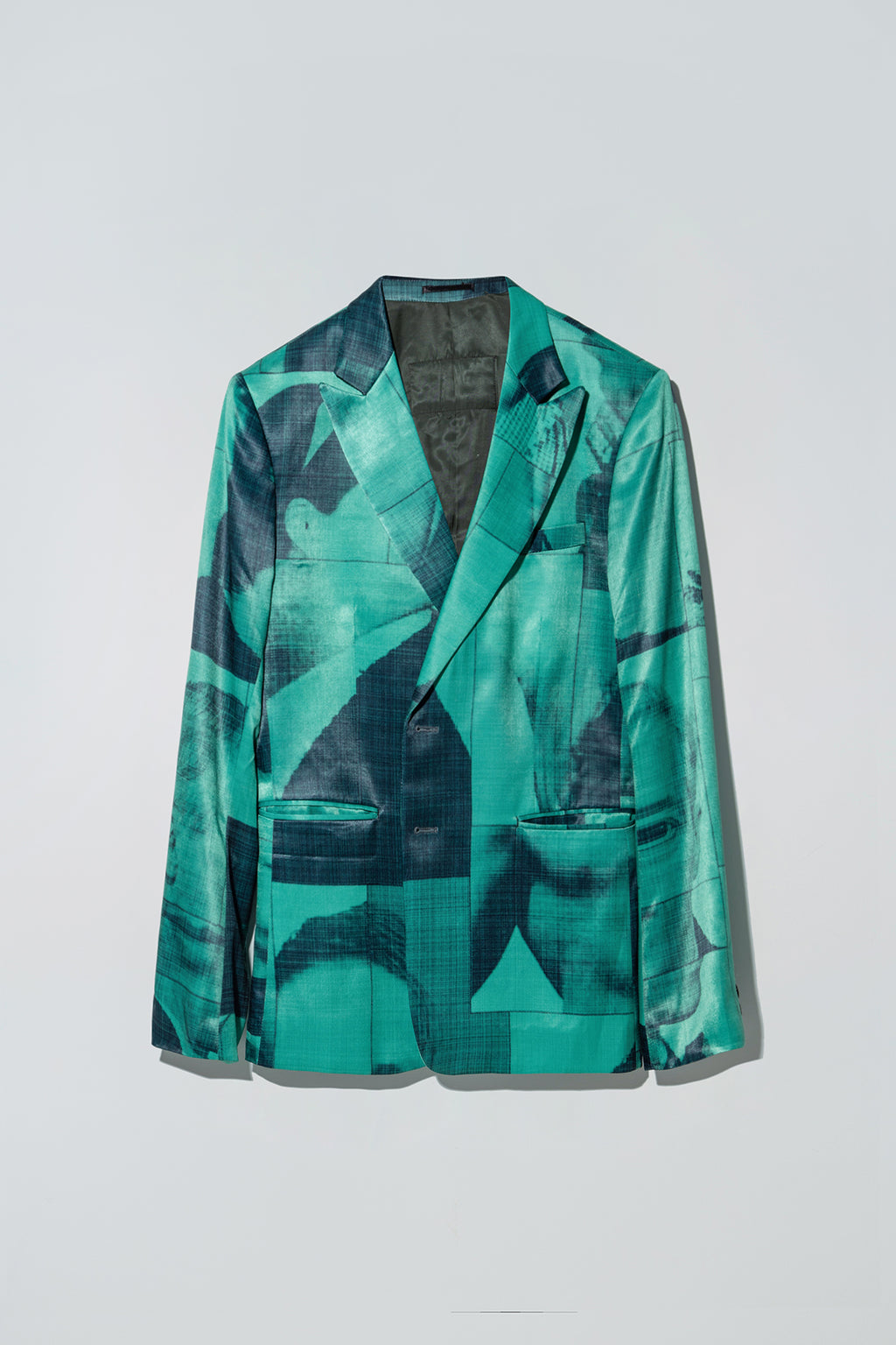 Blazer with body patchwork design in green