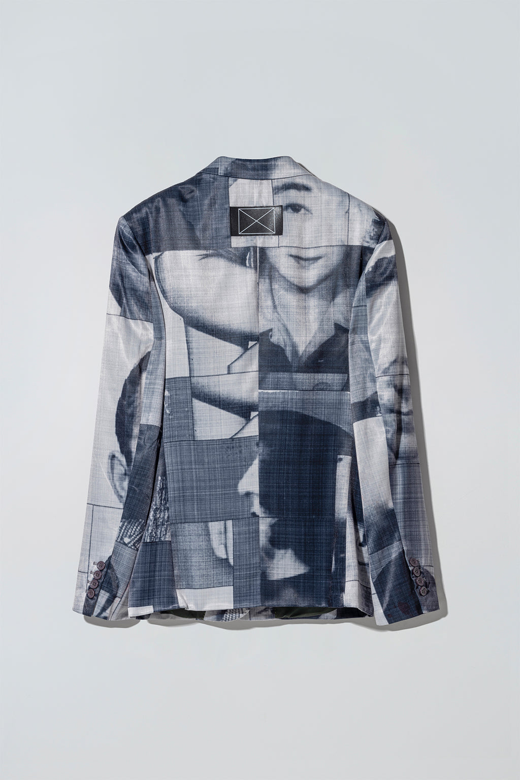 Blazer with body patchwork design in grey