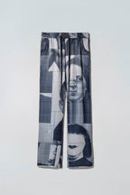 Suitpants with body patchwork design in grey