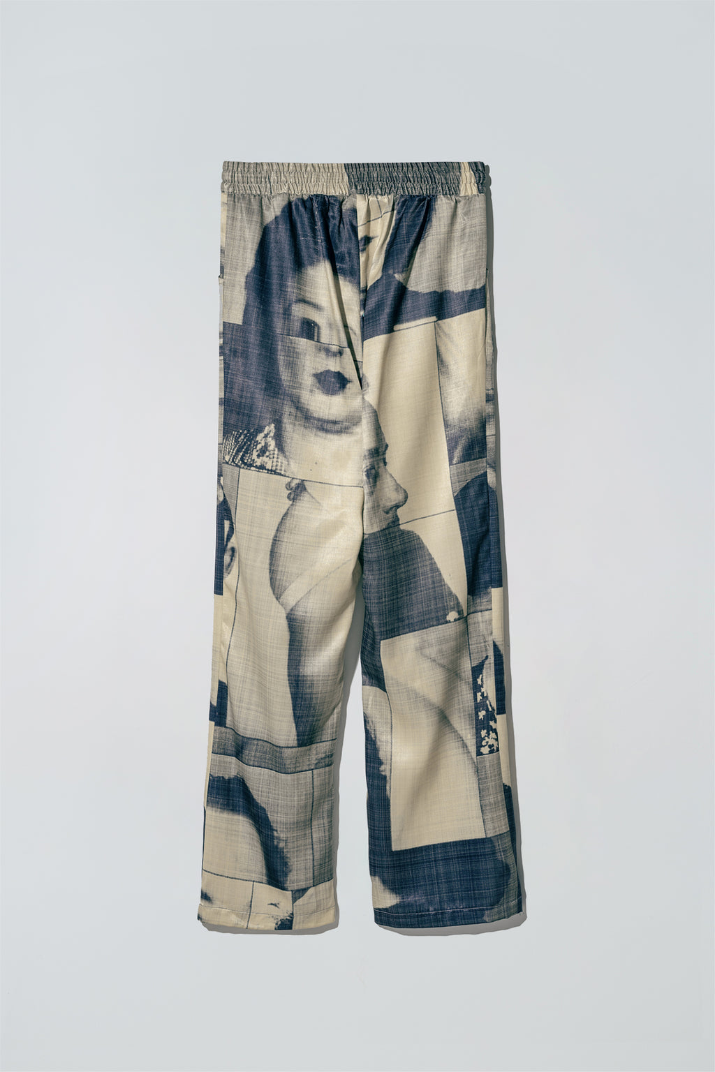 Suitpants with body patchwork design in creamy yellow