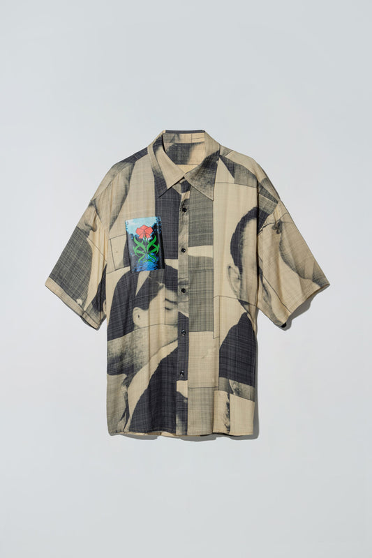 Black List Print Dazed Shirt Goldenrod