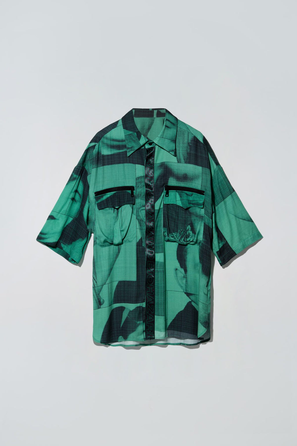 Billie Shirt Black List Print Green