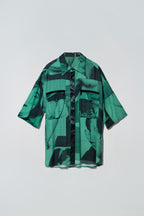 Billie Shirt Black List Print Green