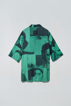 Billie Shirt Black List Print Green