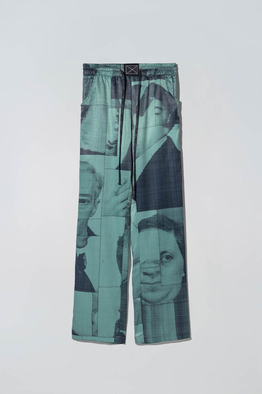 Liberty Suitpants in Black List Print Green