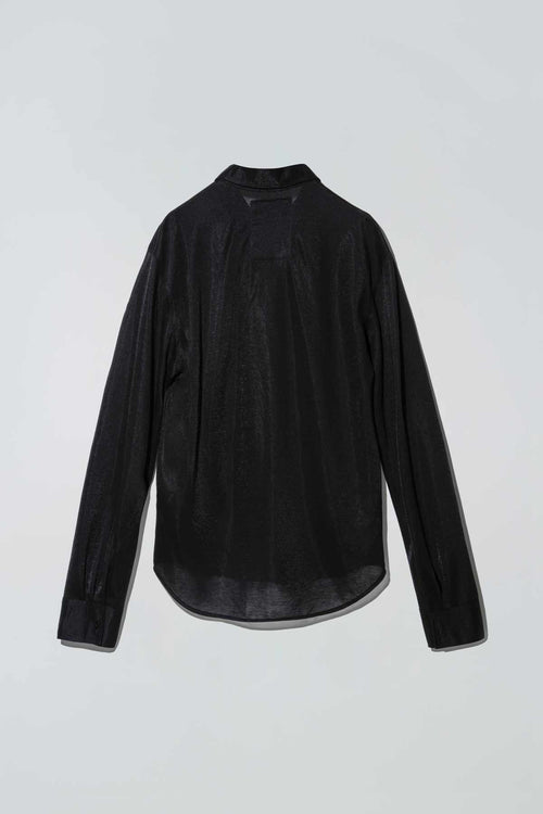 Black mesh shirt over white background