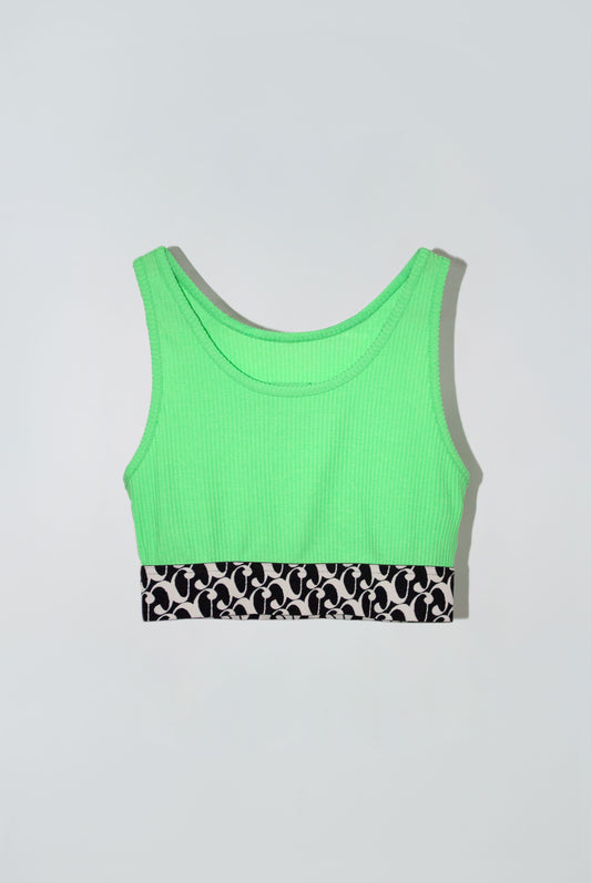 Loaf Crop Tank in Neon Green