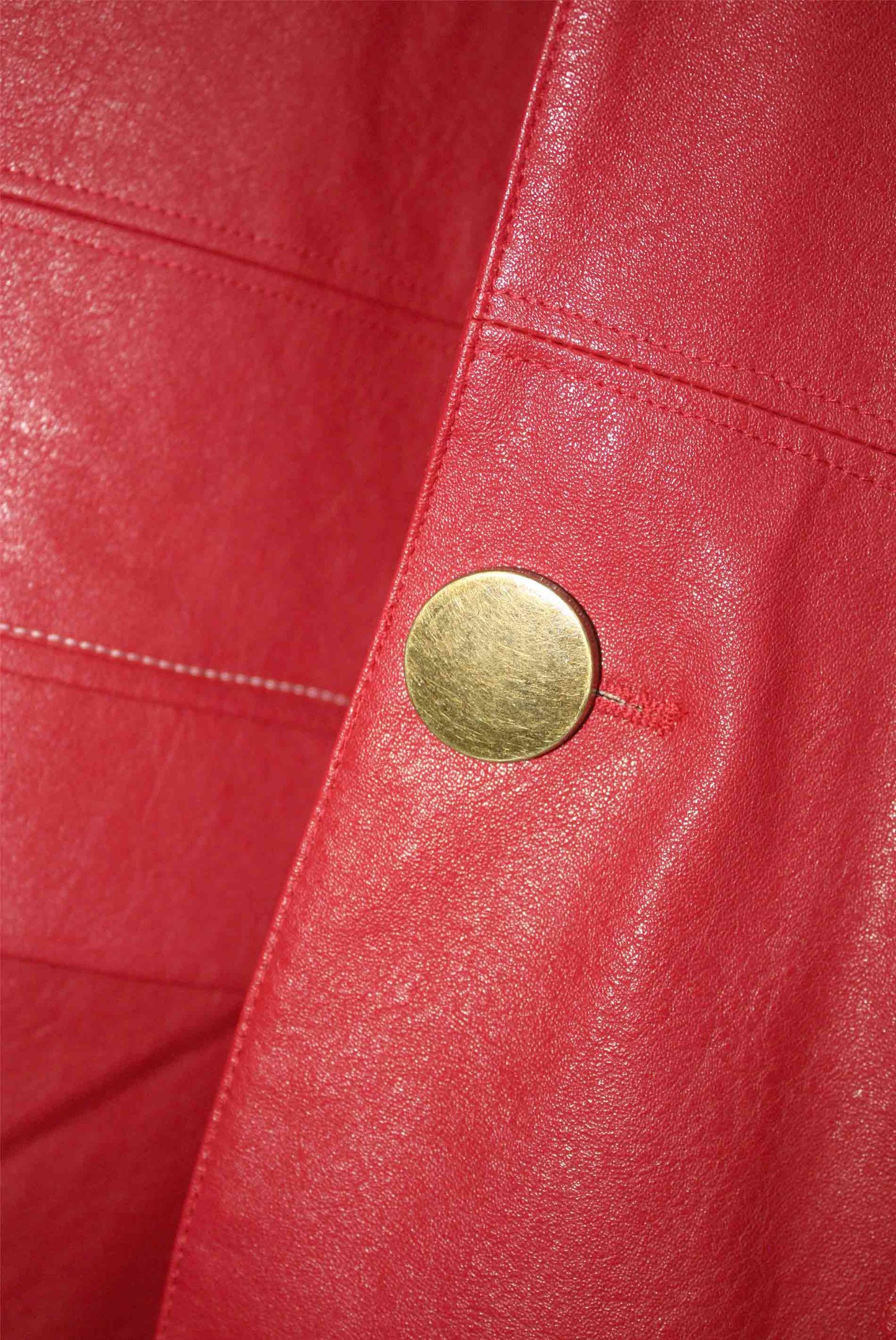 Mule Leather Coat Vintage Red
