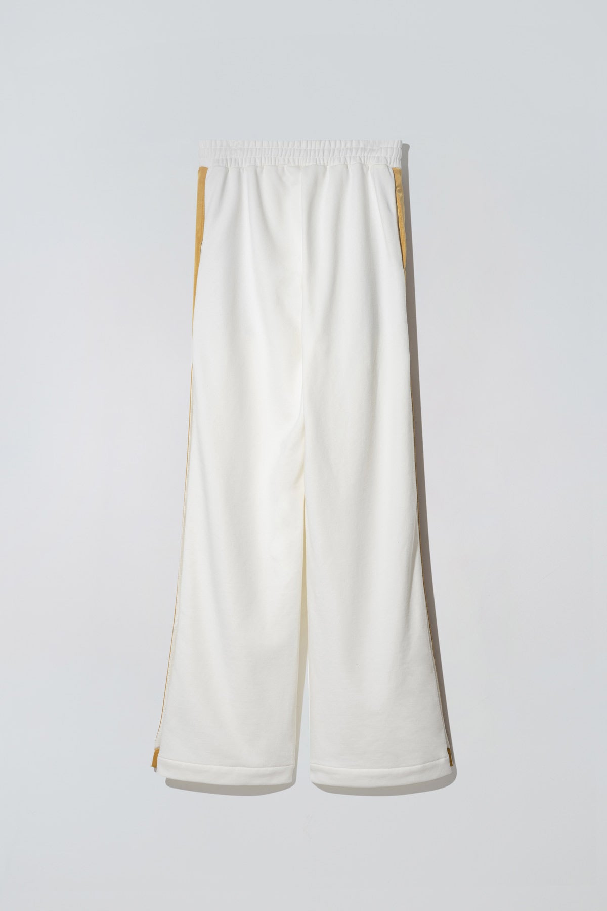 Mustard Yellow Stripe PJ Sweatpants White