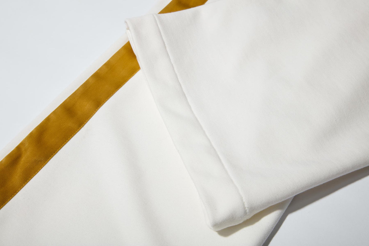 Mustard Yellow Stripe PJ Sweatpants White